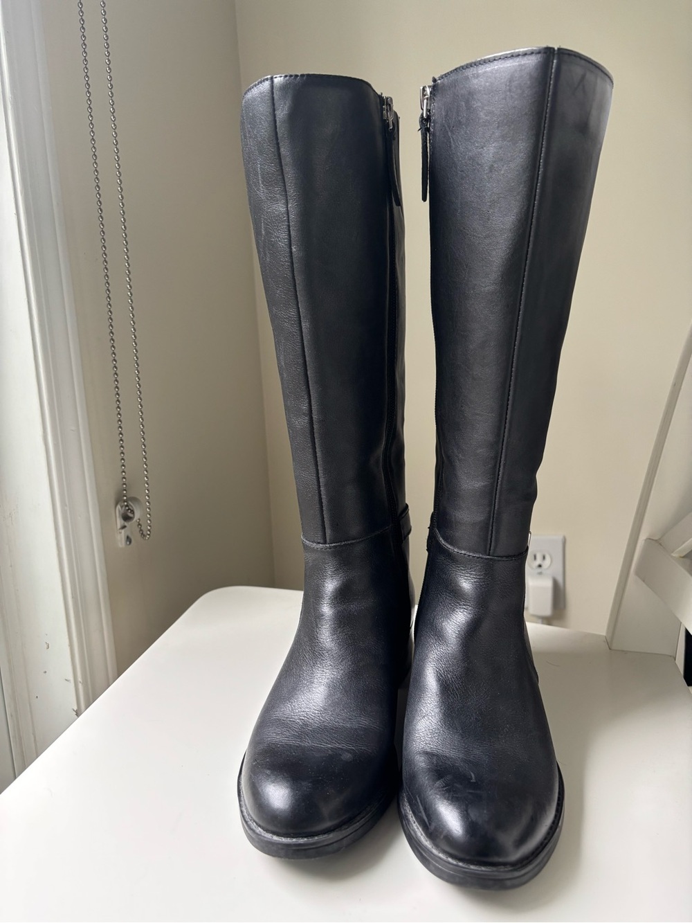 Franco Sarto Wild Calf Leather Boots, Black, 8M